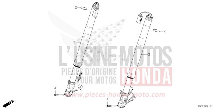 GABEL, VORNE (CBR1000SP) von CBR1000RR SP SP1 SP2 GRAND PRIX RED (R380) von 2024